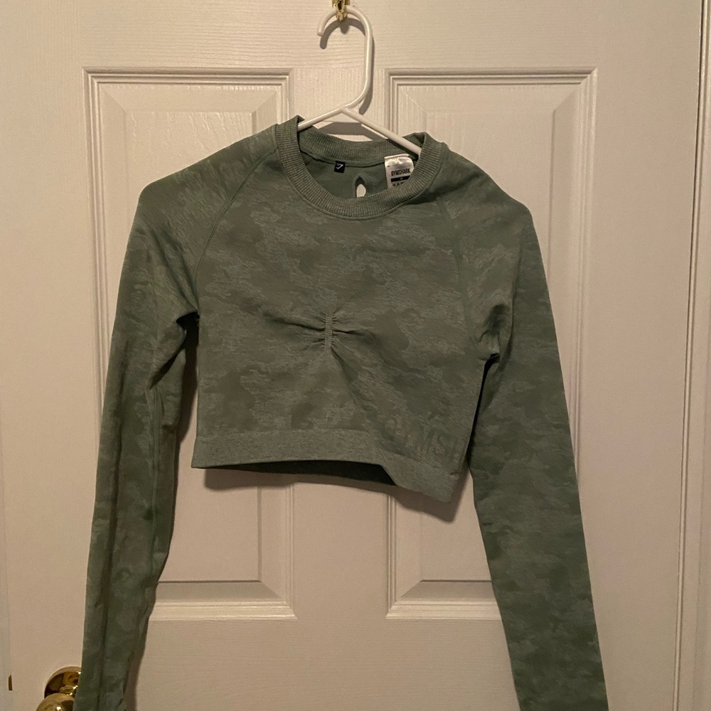 Gymshark Green Long Sleeve Crop Top